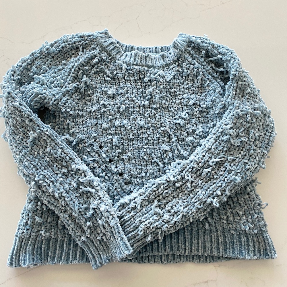 Blue crop sweater. Size L